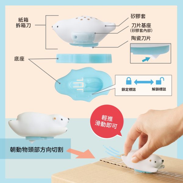 普樂士 PLUS | PICO FRIENDS 海洋動物拆箱刀 BC-021 陶瓷刀
