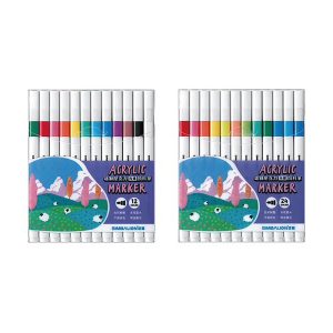 1021455-1021456 雄獅 SIMBALION | 方桿丙烯顏料筆 12色/24色 AM006/AM007